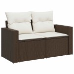 vidaXL Set canapele de grădină cu perne, 11 piese, maro, poliratan vidaXL Set canapele de grădină cu perne, 11 piese, maro, poliratan