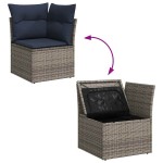 vidaXL Set canapea de grădină cu perne, 5 piese, poliratan/lemn acacia vidaXL Set canapea de grădină cu perne, 5 piese, poliratan/lemn acacia