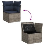 vidaXL Set canapea de grădină cu perne, 5 piese, poliratan/lemn acacia vidaXL Set canapea de grădină cu perne, 5 piese, poliratan/lemn acacia
