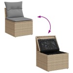vidaXL Set canapele de grădină cu perne, 10 piese, bej, poliratan