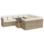 vidaXL Set canapele de grădină cu perne, 11 piese, bej, poliratan