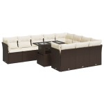 vidaXL Set canapele de grădină cu perne, 11 piese, maro, poliratan vidaXL Set canapele de grădină cu perne, 11 piese, maro, poliratan