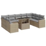 vidaXL Set canapele de grădină cu perne, 10 piese, bej, poliratan