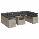 vidaXL Set canapele de grădină cu perne 10 piese gri deschis poliratan vidaXL Set canapele de grădină cu perne 10 piese gri deschis poliratan