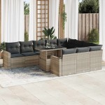 vidaXL Set canapele de grădină cu perne, 11 piese, gri, poliratan vidaXL Set canapele de grădină cu perne, 11 piese, gri, poliratan