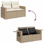 vidaXL Set canapele de grădină cu perne, 5 piese, bej, poliratan