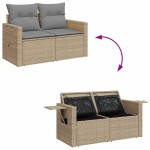 vidaXL Set canapele de grădină cu perne, 5 piese, bej, poliratan vidaXL Set canapele de grădină cu perne, 5 piese, bej, poliratan