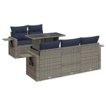 vidaXL Set mobilier grădină perne 6 piese gri poliratan vidaXL Set mobilier grădină perne 6 piese gri poliratan