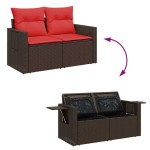 vidaXL Set mobilier grădină cu perne 6 piese maro poliratan/lemn acacia
