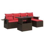 vidaXL Set mobilier grădină cu perne 6 piese maro poliratan/lemn acacia