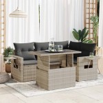 vidaXL Set canapele de grădină cu perne, 5 piese gri deschis poliratan vidaXL Set canapele de grădină cu perne, 5 piese gri deschis poliratan