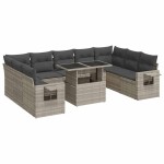 vidaXL Set canapele de grădină cu perne 10 piese gri deschis poliratan vidaXL Set canapele de grădină cu perne 10 piese gri deschis poliratan