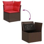 vidaXL Set canapele de grădină cu perne, 10 piese, maro, poliratan