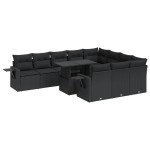 vidaXL Set canapele de grădină cu perne, 11 piese, negru, poliratan vidaXL Set canapele de grădină cu perne, 11 piese, negru, poliratan