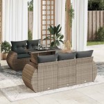 vidaXL Set mobilier grădină cu perne, 6 piese, gri, poliratan vidaXL Set mobilier grădină cu perne, 6 piese, gri, poliratan