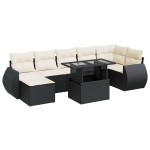 vidaXL Set mobilier de grădină cu perne, 8 piese, negru, poliratan vidaXL Set mobilier de grădină cu perne, 8 piese, negru, poliratan