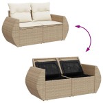 vidaXL Set canapele de grădină cu perne, 10 piese, bej, poliratan