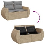 vidaXL Set canapele de grădină cu perne, 10 piese, bej, poliratan
