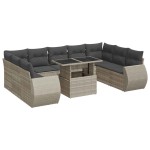 vidaXL Set canapele de grădină cu perne 10 piese gri deschis poliratan vidaXL Set canapele de grădină cu perne 10 piese gri deschis poliratan