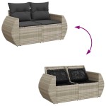 vidaXL Set canapele de grădină cu perne 10 piese gri deschis poliratan vidaXL Set canapele de grădină cu perne 10 piese gri deschis poliratan