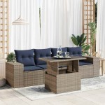 vidaXL Set canapea de grădină cu perne, 5 piese, poliratan/lemn acacia vidaXL Set canapea de grădină cu perne, 5 piese, poliratan/lemn acacia