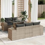 vidaXL Set mobilier grădină cu perne, 6 piese, gri, poliratan