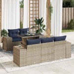 vidaXL Set mobilier grădină cu perne 6 piese gri poliratan/lemn acacia
