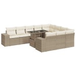 vidaXL Set canapele de grădină cu perne, 11 piese, bej, poliratan vidaXL Set canapele de grădină cu perne, 11 piese, bej, poliratan