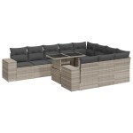 vidaXL Set canapele de grădină cu perne, 11 piese, gri, poliratan vidaXL Set canapele de grădină cu perne, 11 piese, gri, poliratan
