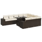 vidaXL Set canapele de grădină cu perne, 11 piese, maro, poliratan vidaXL Set canapele de grădină cu perne, 11 piese, maro, poliratan