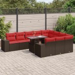 vidaXL Set canapele de grădină cu perne, 11 piese, maro, poliratan vidaXL Set canapele de grădină cu perne, 11 piese, maro, poliratan