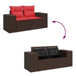 vidaXL Set canapele de grădină cu perne, 11 piese, maro, poliratan vidaXL Set canapele de grădină cu perne, 11 piese, maro, poliratan