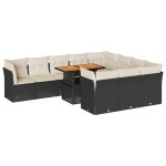 vidaXL Set canapele de grădină cu perne, 11 piese, negru, poliratan vidaXL Set canapele de grădină cu perne, 11 piese, negru, poliratan