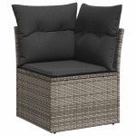 vidaXL Set mobilier grădină cu perne, 6 piese, gri, poliratan vidaXL Set mobilier grădină cu perne, 6 piese, gri, poliratan