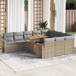 vidaXL Set canapele de grădină cu perne, 11 piese, bej, poliratan vidaXL Set canapele de grădină cu perne, 11 piese, bej, poliratan