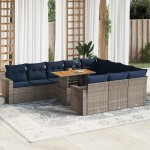 vidaXL Set canapele de grădină cu perne, 11 piese, gri, poliratan vidaXL Set canapele de grădină cu perne, 11 piese, gri, poliratan