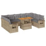vidaXL Set canapele de grădină cu perne, 10 piese, bej, poliratan