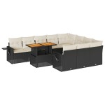 vidaXL Set canapele de grădină cu perne, 11 piese, negru, poliratan vidaXL Set canapele de grădină cu perne, 11 piese, negru, poliratan