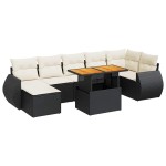 vidaXL Set mobilier de grădină cu perne, 8 piese, negru, poliratan vidaXL Set mobilier de grădină cu perne, 8 piese, negru, poliratan