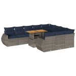 vidaXL Set canapele de grădină cu perne, 11 piese, gri, poliratan vidaXL Set canapele de grădină cu perne, 11 piese, gri, poliratan