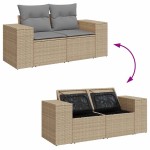 vidaXL Set canapele de grădină cu perne, 5 piese, bej, poliratan