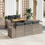 vidaXL Set mobilier grădină cu perne, 6 piese, gri, poliratan vidaXL Set mobilier grădină cu perne, 6 piese, gri, poliratan