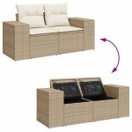 vidaXL Set canapele de grădină cu perne, 10 piese, bej, poliratan