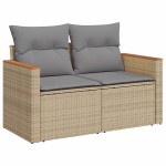 vidaXL Set canapele de grădină cu perne, 10 piese, bej, poliratan