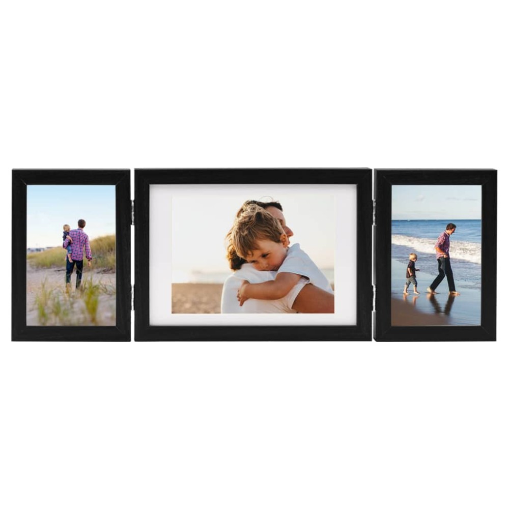 vidaXL Ramă foto triplă, colaj, negru, 22x15 cm + 2x (10x15 cm)