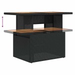 vidaXL Set mobilier grădină perne 6 piese negru poliratan/lemn acacia vidaXL Set mobilier grădină perne 6 piese negru poliratan/lemn acacia