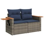 vidaXL Set canapea de grădină cu perne, 5 piese, poliratan/lemn acacia vidaXL Set canapea de grădină cu perne, 5 piese, poliratan/lemn acacia