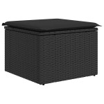 vidaXL Set mobilier grădină perne 8 piese negru, poliratan/lemn acacia vidaXL Set mobilier grădină perne 8 piese negru, poliratan/lemn acacia