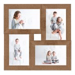 vidaXL Ramă foto colaj, maro deschis, 4x (10x15 cm) foto, MDF vidaXL Ramă foto colaj, maro deschis, 4x (10x15 cm) foto, MDF
