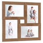 vidaXL Ramă foto colaj, maro deschis, 4x (13x18 cm) foto, MDF vidaXL Ramă foto colaj, maro deschis, 4x (13x18 cm) foto, MDF